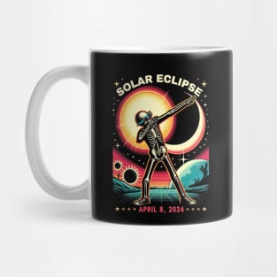 Dabbing Skeleton Total Solar Eclipse 2024 wearing Glasses Mug